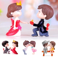 Сказочная садовая статуэтка, украшение для дома, миниатюрные Статуэтки из смолы для влюбленных, мини-орнамент, изысканные статуэтки для отдыха на открытом воздухе