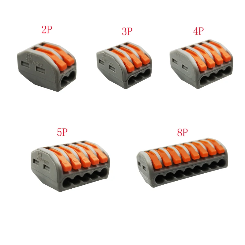 Разъем для провода 30/50/100 штук Мини Быстрый компактный Универсальный разъем Клеммная колодка штепсельная вилка-в PCT-212 213 214 215 - Цвет: PCT-OG