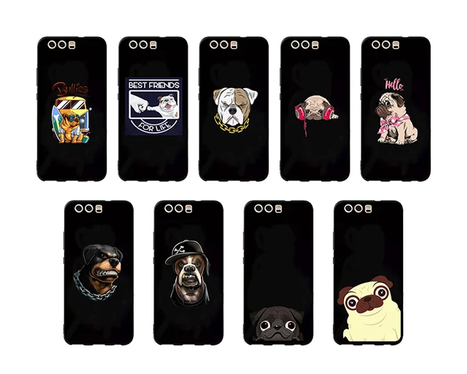 

Back Cover For Huawei Honor 6 5A 4X 5X 6X Cute Dog Black TPU Silicone Phone Case For Huawei Honor 6C 6A 5C 4C Pro
