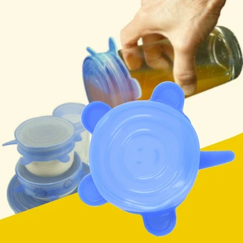 

New Silicone Stretch Lids 6 Pack Different Size Stretchable Food Covers for Cups, Pots, Can,bowls,Dishes,Mugs,Jars