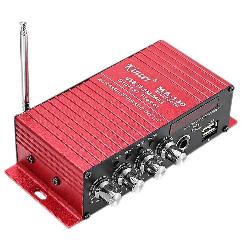 

NEW-Kinter Ma 130 2Ch Bluetooth Stereo Car Audio Digital Power Amplifier Support Mp3 Fm Mini Home Amplifiers For Car Motorcycle