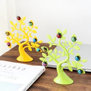 

3pcs Lucky Tree Ladybug Magnets Message Memo Clip Holder Photo Clip Microwave Refrigerator Magnetic Stickers Home Decoration