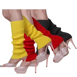 Bright Solid Color Knitted Acrylic Plain Blank Short Slouch Leg Warmers for Girls