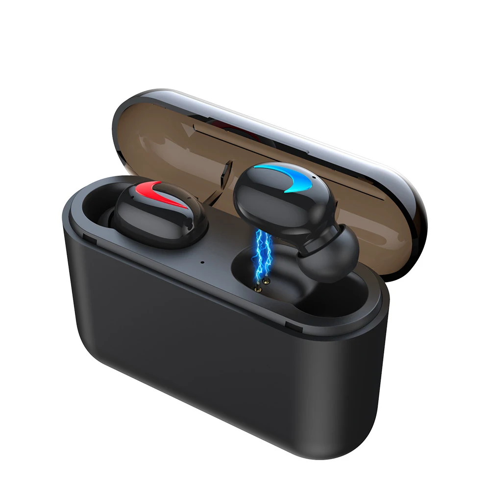 C black Bluetooth 5,0 наушники портативные HBQ TWS беспроводные наушники-вкладыши 3D стерео звук с микрофоном свободные руки спортивные наушники Авто сопряжение гарнитура - Цвет: C black