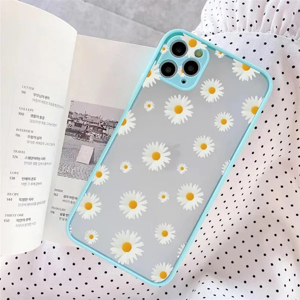 Gänseblümchen-Blumen Handyhülle für iPhone 17 Pro Max 15 11 12 14 13 16 Pro Max Plus für iPhone X XR XS Blumenmuster Rückseite Stoßfeste Hülle – Detail 6