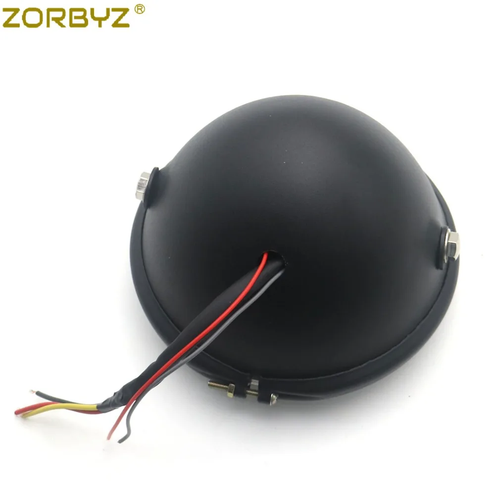 ZORBYZ мотоцикл черный металлический Ангел глаз свет кольцо ретро передняя фара для Honda Yamaha Kawasaki Suzuki
