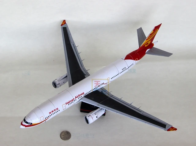 Hainan Airlines A330 Aircraft 3D Paper Model DIY Puzzle Manual Course Origami Toy Aviation Papercraft Art 3