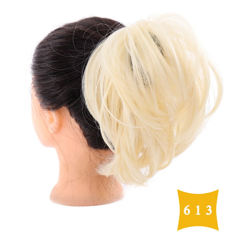 Грязные волосы пучок резинки для женщин шиньон для наращивания синтетический парик кольцо обертывание шиньон черный коричневый высокая температура волокно
