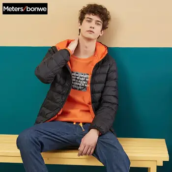 

Metersbonwe brand men down jacket casual fashion winter jacket for men Hooded windbreaker down coat male outwear