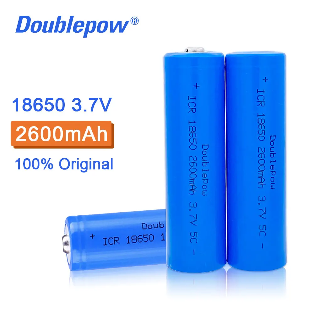 100% Новый оригинальный Doublepow 18650 Аккумулятор 3 7 в 2600 мАч перезаряжаемый литиевый