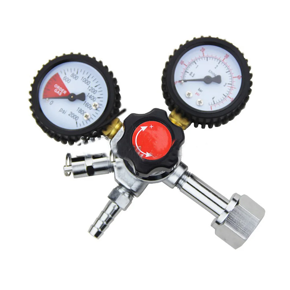 

1 Set New Hot High Quality CO2 Regulator With 1/4" MFL Homebrew Regulator 0~2000PSI 0~60PSI W21.8 Europe CO2 Valve Thread Parts