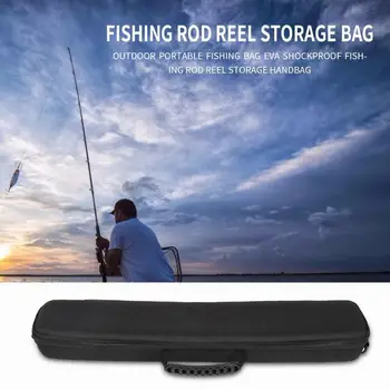 

EVA Shockproof Fishing Rod Reel Hard Shell Pack Fishing Tackle Black Storage Bag Creative and Unique Fishing Accessories