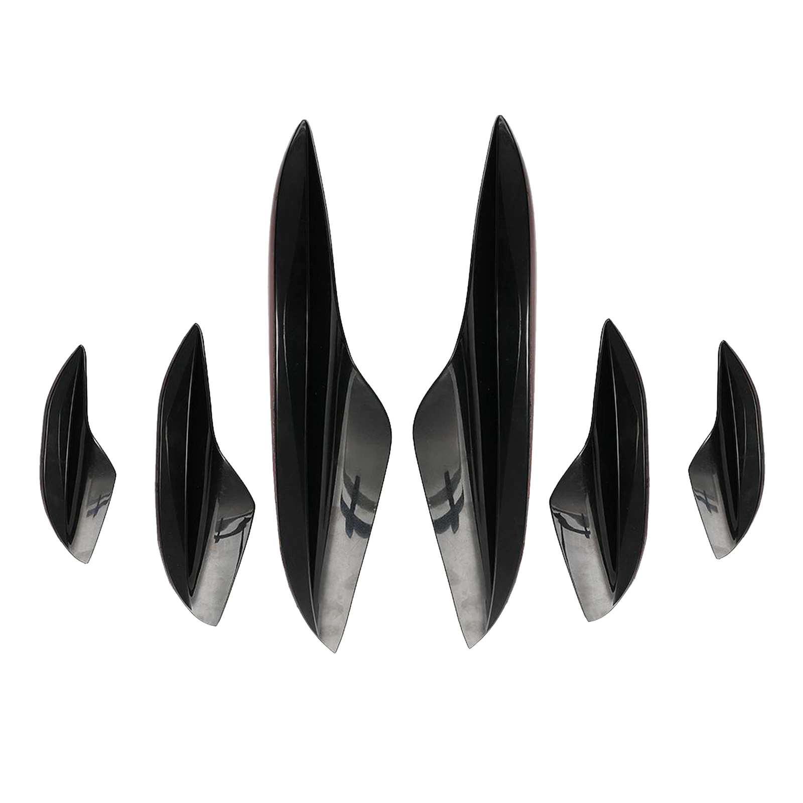  6 Pcs Universal Car Front Bumper Fins Exterior Lip Splitter Carbon Fiber Body Spoiler Canards Valence Plate Sticker Car Styling