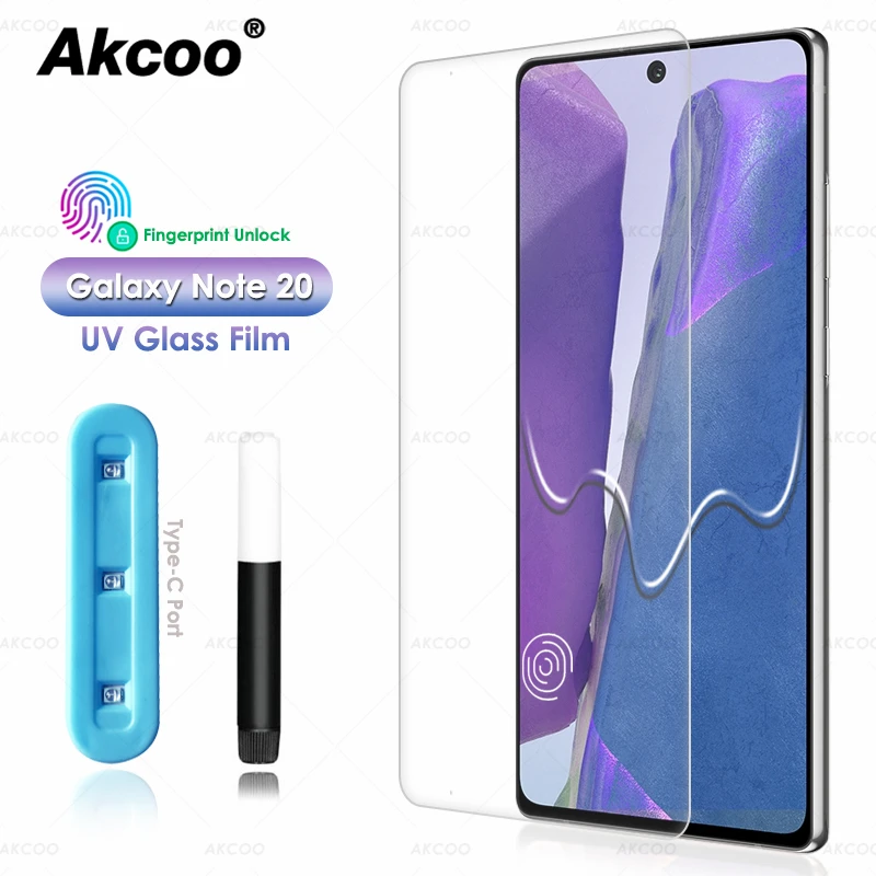 Защитная пленка Akcoo для экрана Galaxy Note 20 полноэкранная клейкая УФ-пленка из