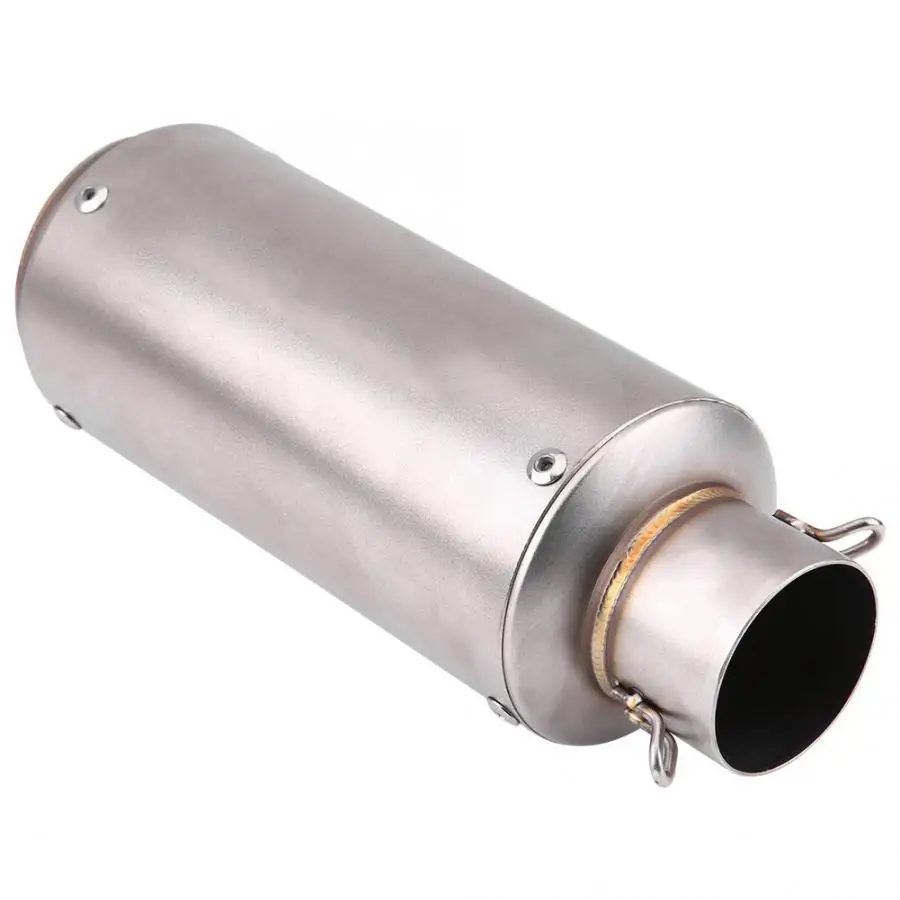 Motorcycle Exhaust Muffler Tail Pipe Tip Tailpipe Silver Stainless Steel Universal