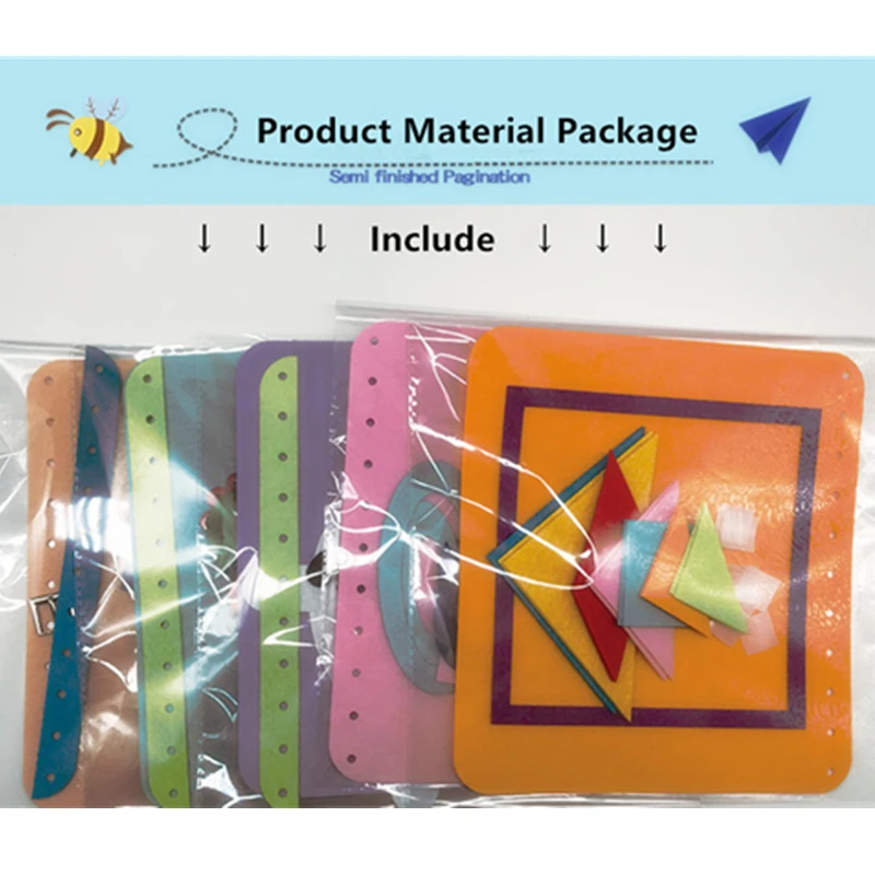 2 цвета ручной работы моя первая книга мама шитье картина книга Монтессори ребенка раннее образование Войлок Тихая книга 22X24 см DIY посылка
