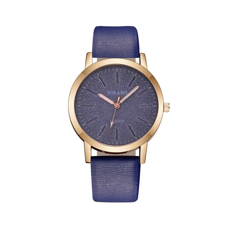 blue watch 1PC Fashion Women Watches Ladies Watch Simple Leather Analog Quartz Wrist Quartz Clock for Womens Montre Femme - Цвет: blue watch