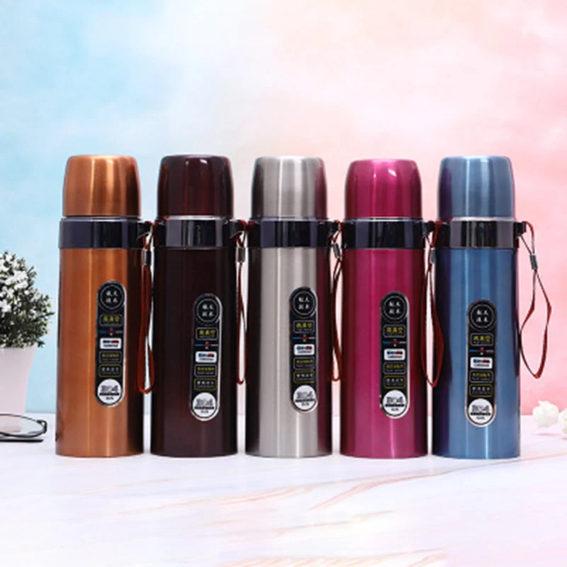 1pcs Large capacity 304 Stainless steel Heat preservation kettle 500ml Outdoor sports Travel Water cup Car portable vacuum flask