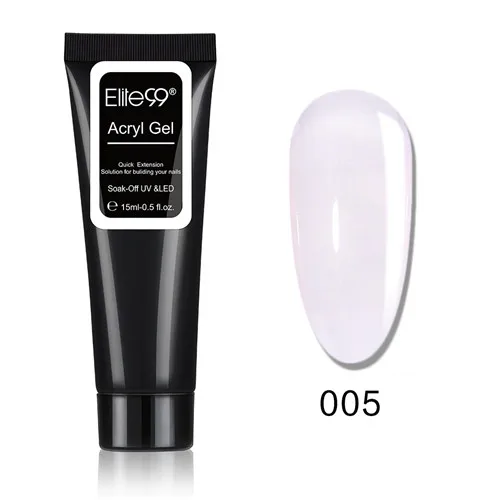 005-15ml Elite99 Polygel наращивания ногтей акрилом поли для маникюра с использованием лака геля Белый металл с прозрачными кристаллами УФ светодиодный гель Советы повышения быстрая расширение гель - Цвет: 005-15ml