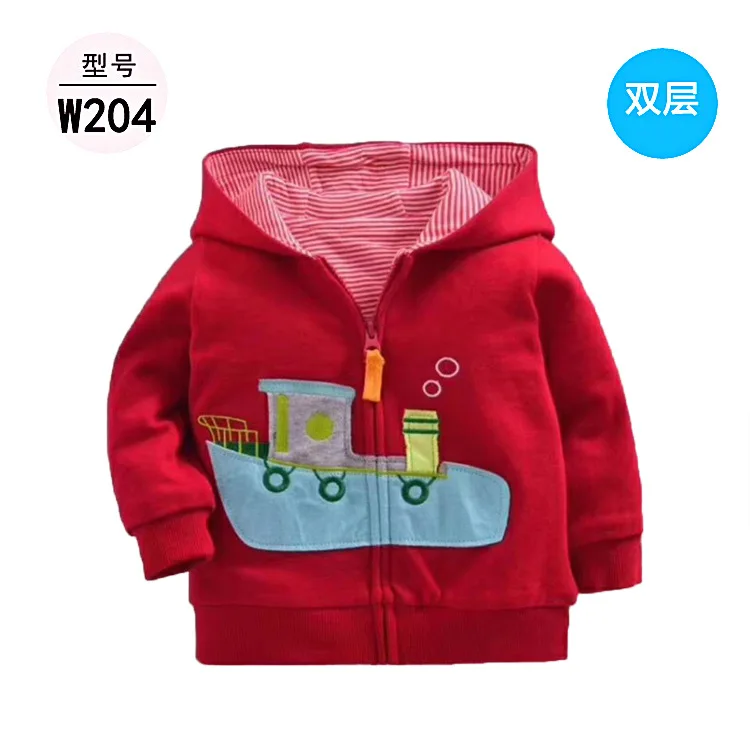 Recruit Agents Kids' Overcoat Double Layer Lining Cloth Autumn New Style 1-3 Years Old Hooded Zipper Kids' Coat