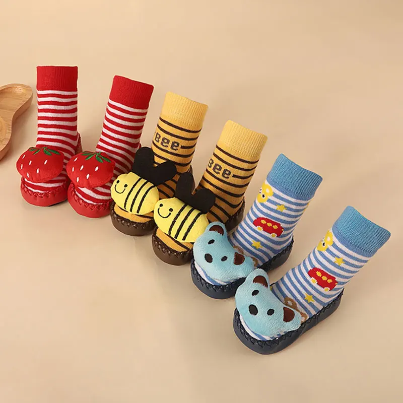 Зимние носки для малышей носки для мальчиков и девочек chaussette/Детские хлопковые гетры, детские носки-тапочки нескользящие носки для малышей