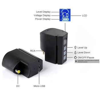 

Professional Tattoo Wireless Mini Power 2400mA LCD Display RCA Or DC Connection For Tattoo Machine Pen Free Shipping
