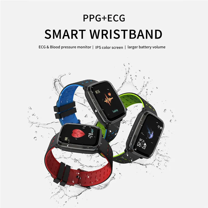 K02 Smart Watch PPG+ECG smart band blood oxygen blood pressure watches heart rate monitor wristband Sport band fitness tracker