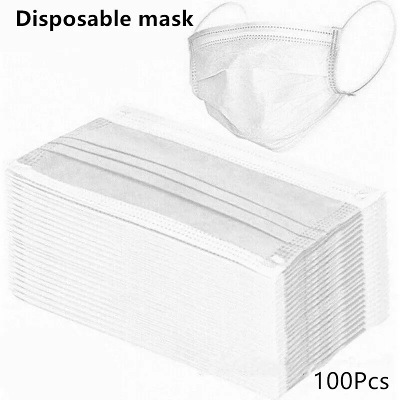 

50/100Pcs Disposable Face Mask Earloop Non Woven Mask Anti-virus Coronavirus Anti PM2.5 White Mouth Muffle Anti-Dust masks virus