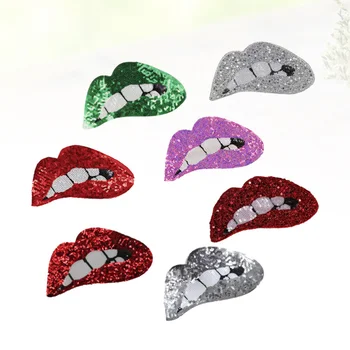 

7pcs Patches Unique Fashion Creative Sequin Lip Patches Clothing Accessories