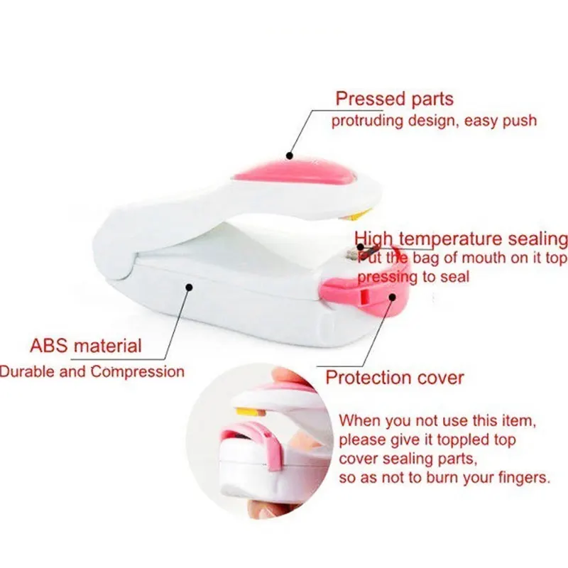 Термоупаковщик домашняя запечатывающая закуски из машины упаковочная машина портативный мини карманный вакуумный мешок Cilps Удобная упаковочная машина