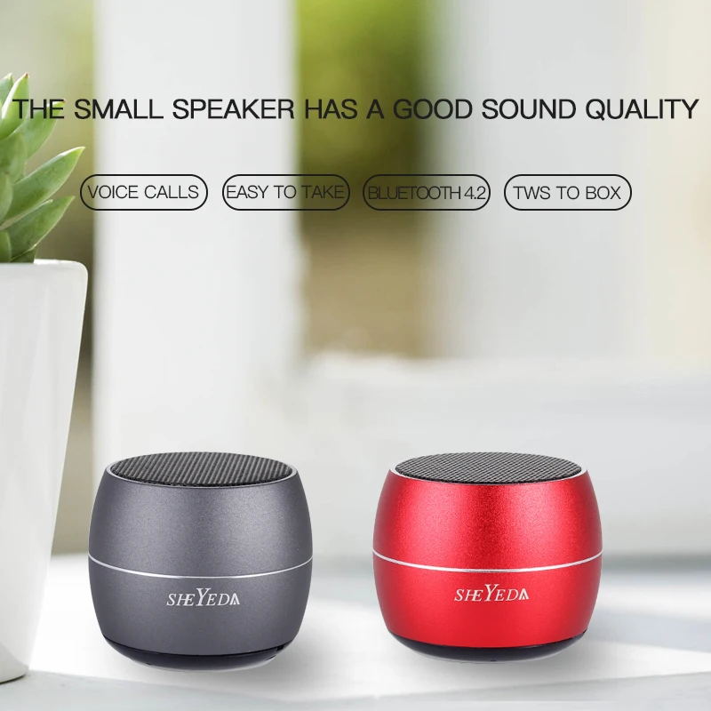 Мини металлическая портативная беспроводная перезаряжаемая Bluetooth-колонка
