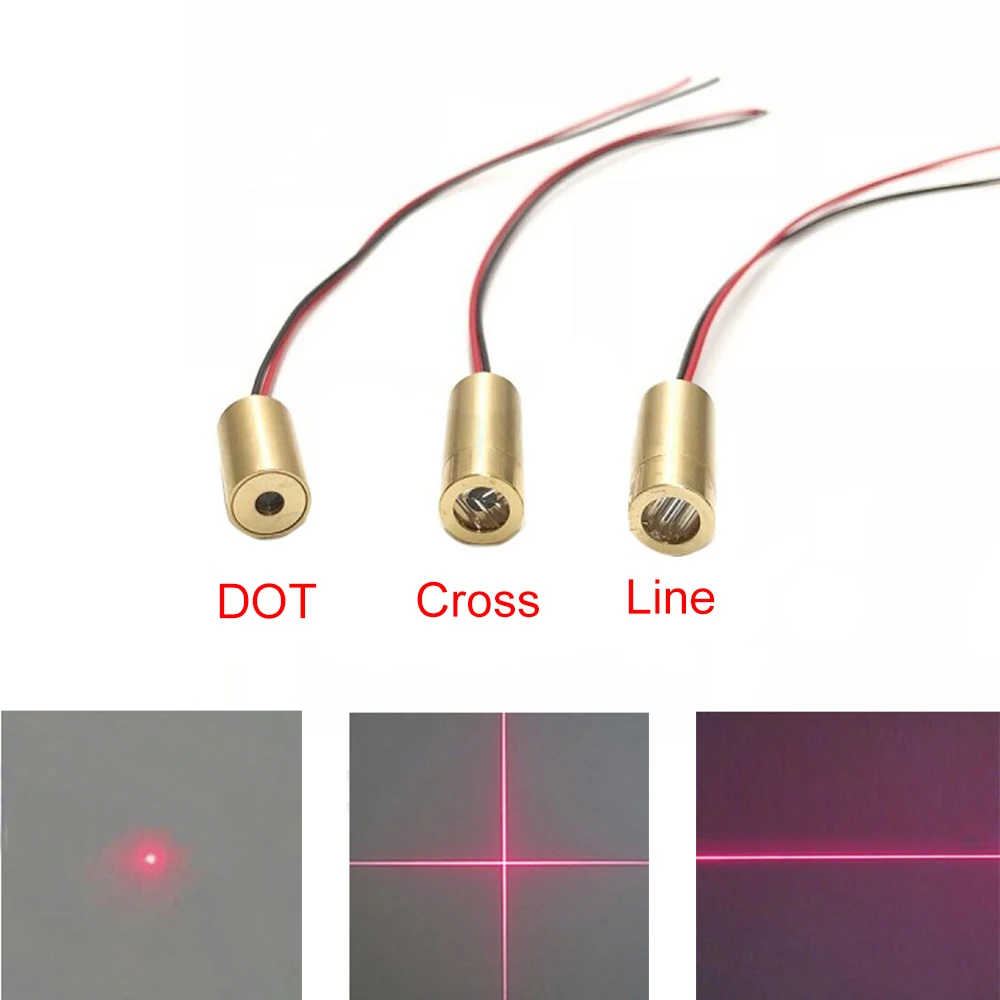 Laser Module 5V Cross Line Dot MINI 650nm 5mW 9mm Red Laser Head Laser Positioning Lamp Semiconductor LED LD Module