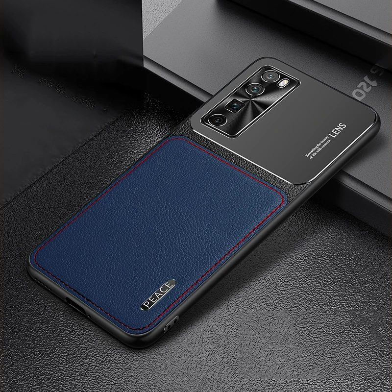 Чехол для телефона Huawei Nova 7 Pro матовая металлическая камера защита и кожаный чехол