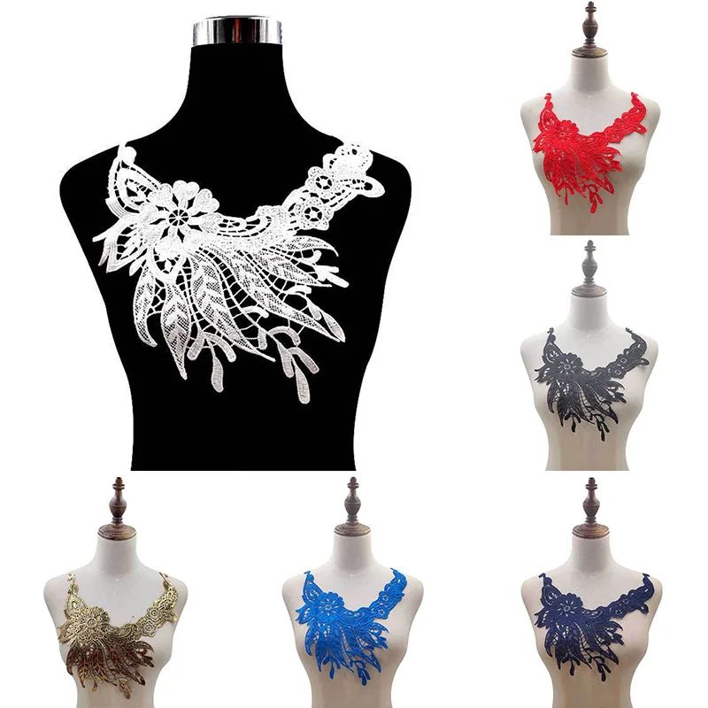 

Neckband Fabric Women Applique Embroidered Patches Sweing on Fashion Fake Collars Collarband Neckline Floral Accessories Patches