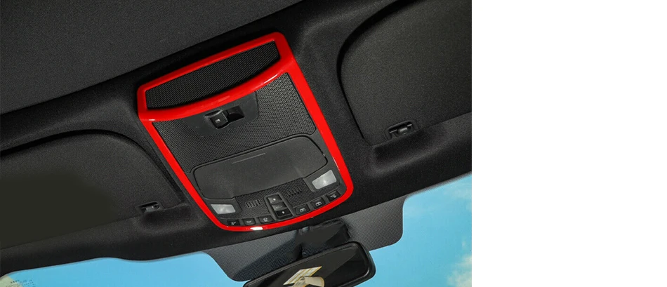 CITALL ABS Красный Хром передний интерьер светильник для чтения лампы Декор крышка отделка наклейки подходит для Ford F150