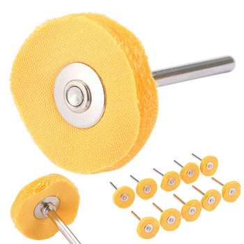 

Cloth Polishing Wheel Brush Pad 3mm Shank Yellow Jewelry Wood Buffer Rust