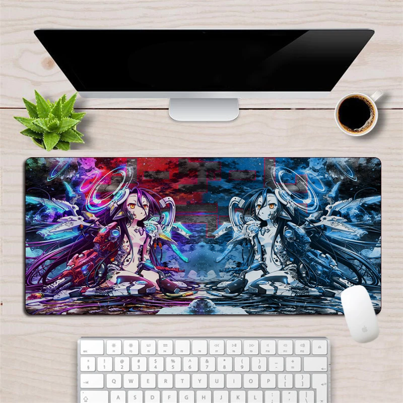 

NO GAME NO LIFE Anime Gaming Mouse pad Gamer Washable Keyboard pad Desk mat Locking Edge Durable Computer Large Mousepad