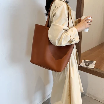 

Designer PU Leather Shoulder Bags for Women 2020 Simple Open Handbags Winter Branded Women's Trending Solid Color Hand Bag
