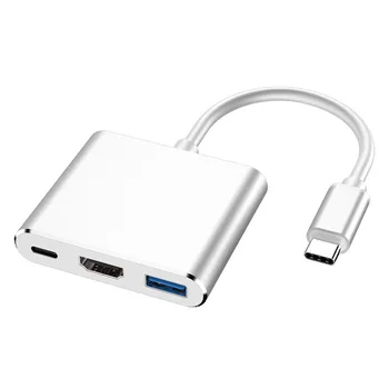 

SOONHUA USB C To 4K HDMI Converter 3IN1 Type-C To HDMI USB 3.0 PC Quick Charge Adapter Type-C To HDMI Adapters For Laptop Phone