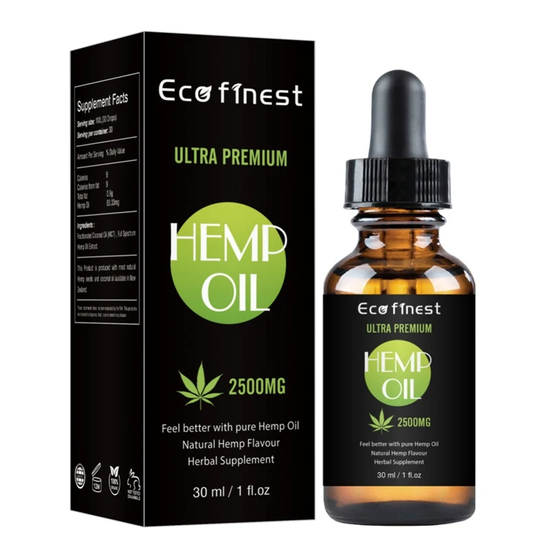 30ml Hemp Seed Oil Essential Natural Anti--Inflammatory Body Skin Care Massage Pain Relief Anti Anxiety With 2500mg | Красота и