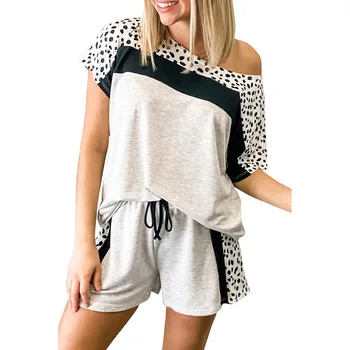 

Pajamas Women Summer Short Sleeve European and American Home Wear Simple Women's Shorts Summer Thin Can Be Worn Out Set