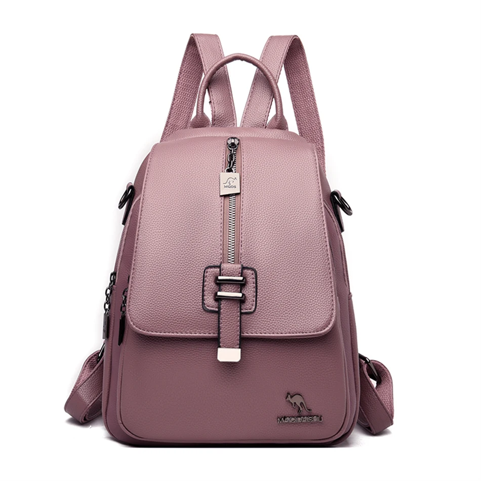 Luxury Designer Women Backpack High Quality Soft Leather Shoulder Bag Fashion School Bags Multifunction Rucksack Top-handle Bag 