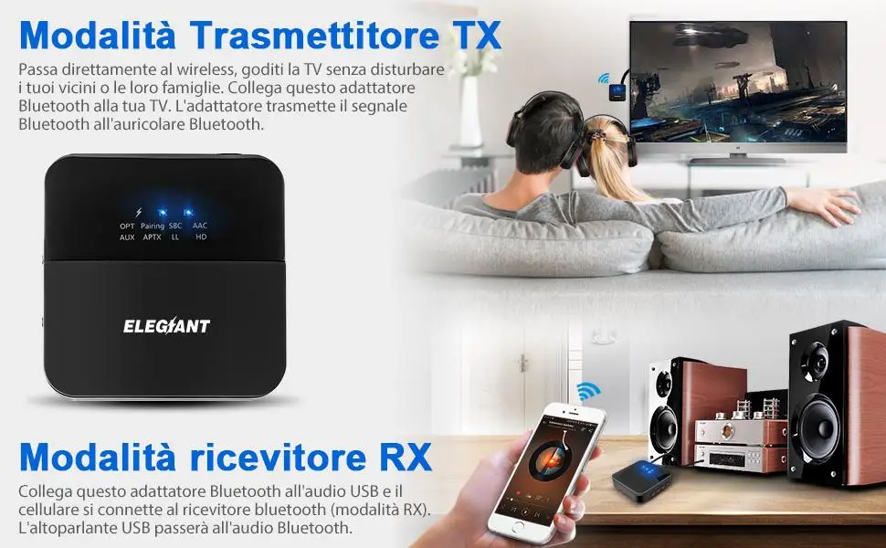 ELEGIANT 3,5 мм AUX для автомобильных наушников bluetooth 5,0 аудио передатчик приемник HD LL адаптер оптический Toslink RCA разъем