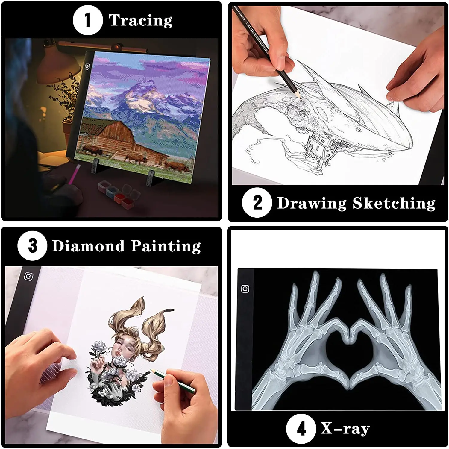 NEW 5 colors Diamond Painting Drawing board A3 Led Light Pad for Diamond Art  Tools Led Lamp USB Powered Diamond Embroidery Tool