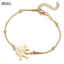 SMJEL браслеты из нержавеющей стали с мультяшными персонажами, Женский Золотой пальмовый браслет с надписью I miss You, браслет, браслеты, ювелирное изделие, подарок