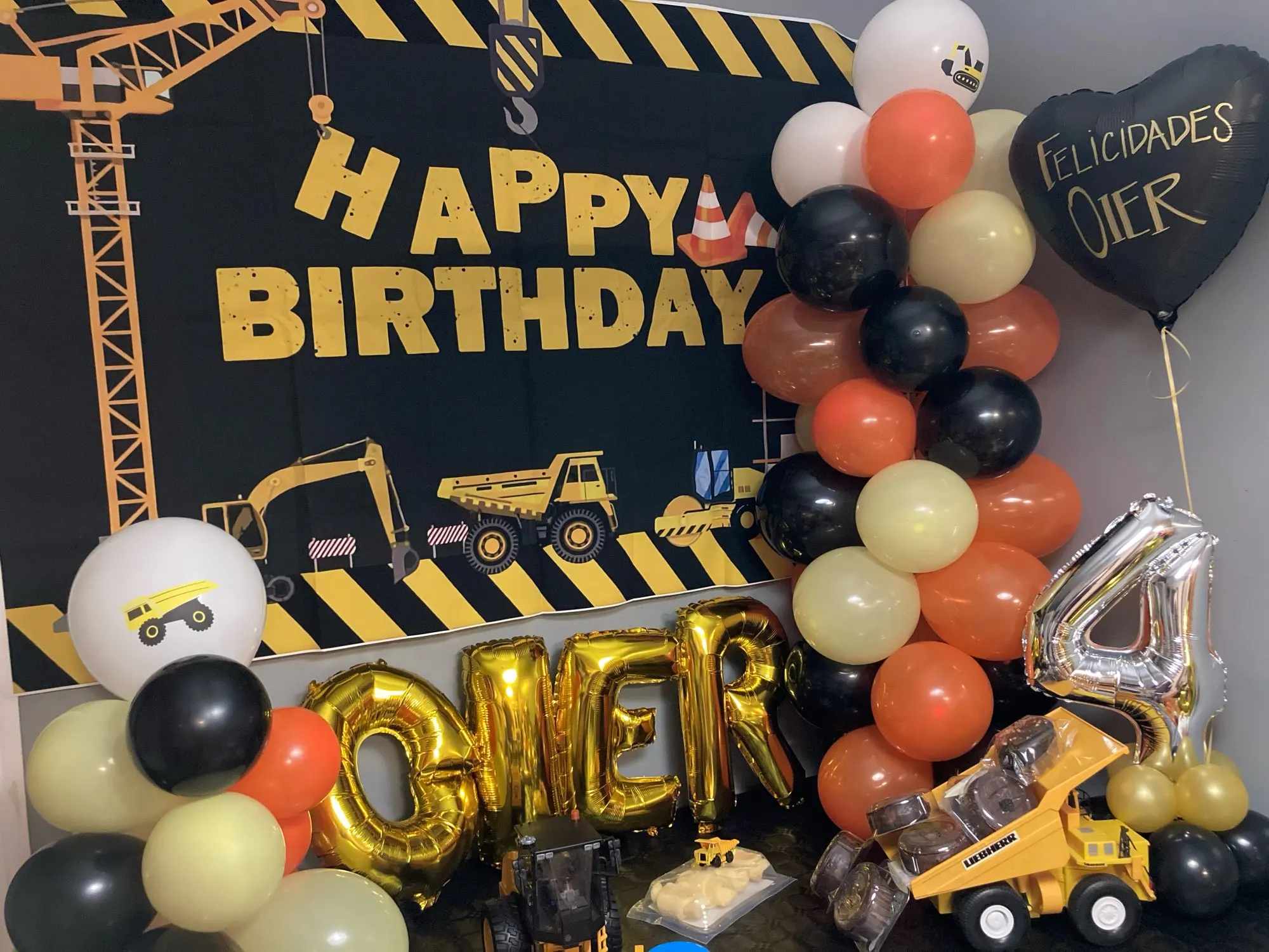 Construction Team Backdrop for Boys Birthday Party Excavator Crane Traffic Truck Baby Shower Kids Photography Background Decor