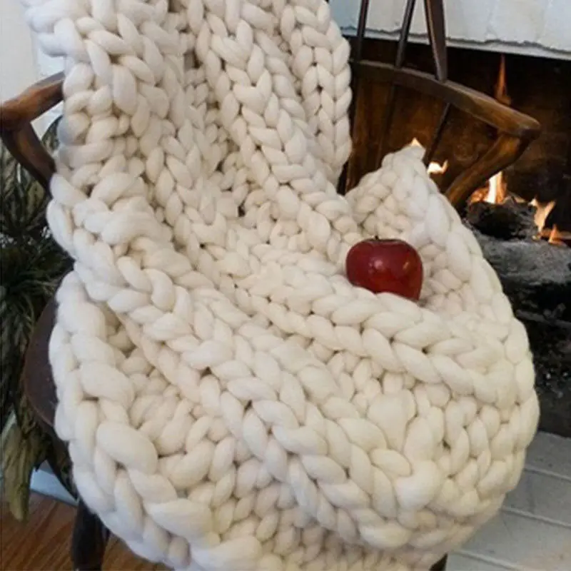 Super Soft Viscose Chunky Yarn Roving Yarn Spinning Hand Bulky Arm Knitting Spin Yarn Winter Warm Home Decor Sofa Throw