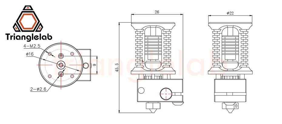 Trianglelab Dragon Hotend суперточная Экструзионная головка для 3D-принтера совместима с V6 Hotend и адаптером для комаров Hotend