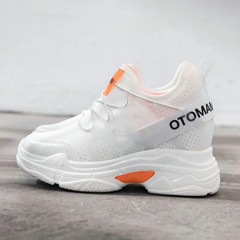 

2019 High Quality Mesh Breathable Increased women's Casual Shoes Platform Wedges Women's Sneakers Spring high heel shoes G5-15
