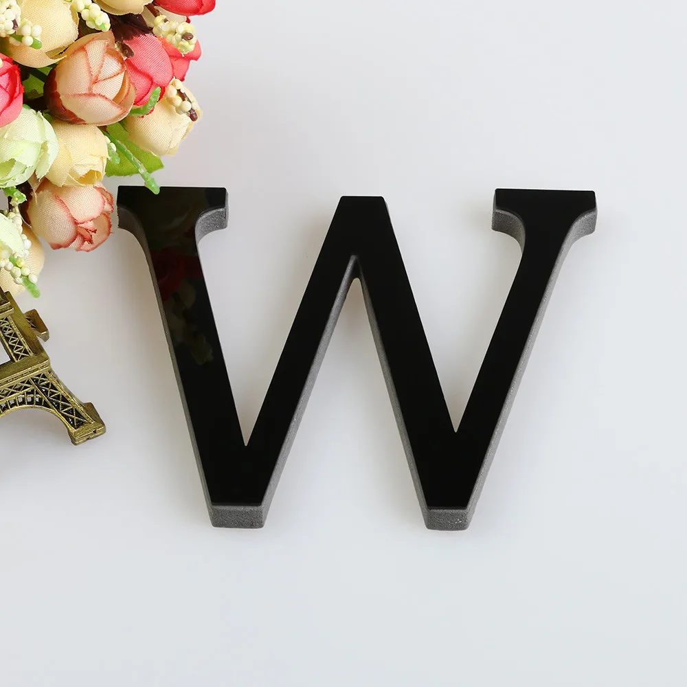 

26 Letters Mirror Wall Stickers Black Alphabet Acrylic Wall Art Decal For Livnig Room Naklejki Na Sciane 3d Window Wall Stickers